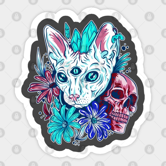 Vapor Cat Sticker by aaallsmiles